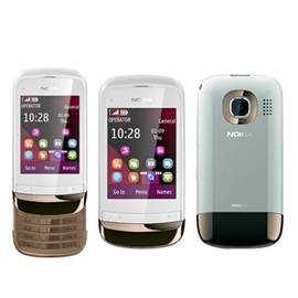 Nokia C2-02 Touch and Type; BÍLO - ZLATÁ
